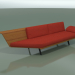 3d model Módulo angular doble Lounge 4407 (90 ° a la derecha, efecto Teca) - vista previa