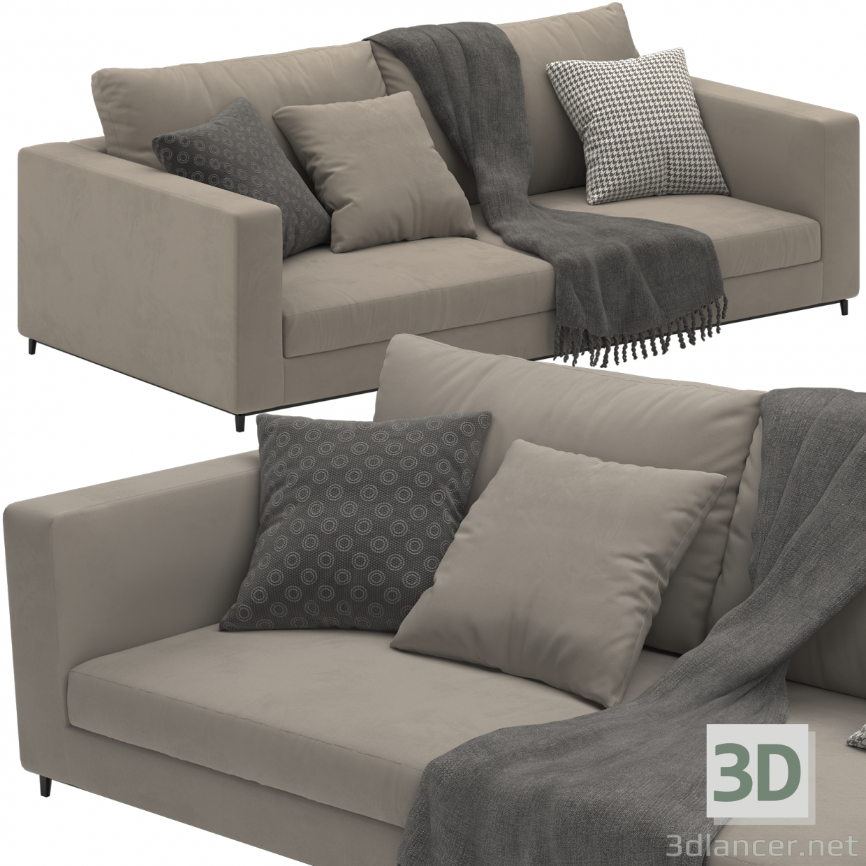 Sofá Andersen Minotti 3D modelo Compro - render