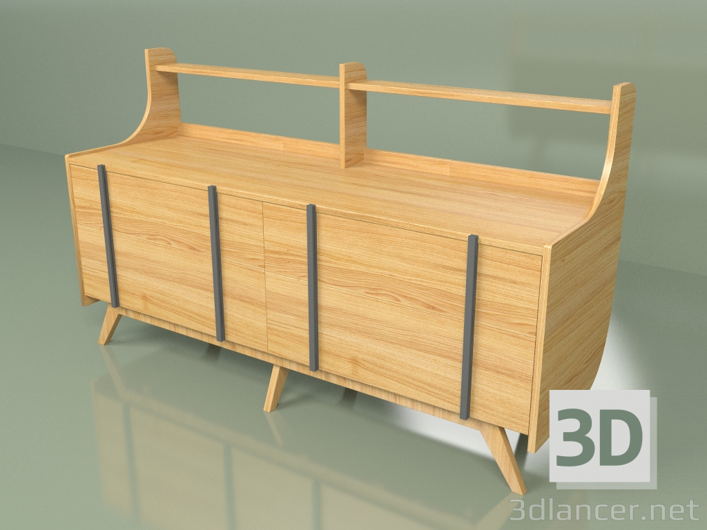 3d model Cajonera Woonted (gris oscuro) - vista previa