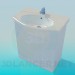 modello 3D Lavabo sul comodino con cassetti - anteprima