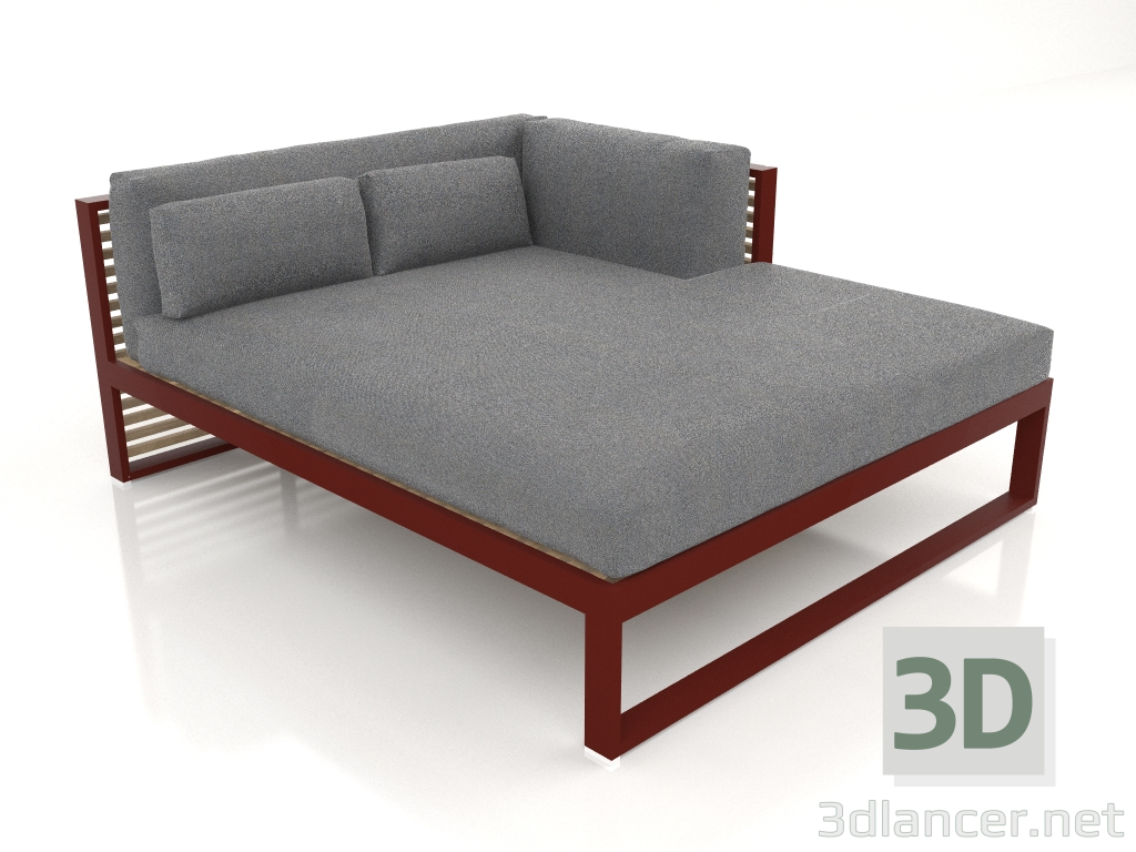 3D Modell XL-Modulsofa, Abschnitt 2 rechts (Weinrot) - Vorschau