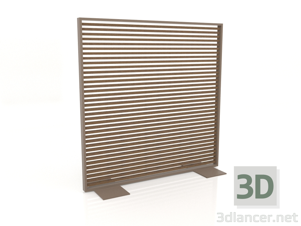 3d model Partition made of artificial wood and aluminum 150x150 (Teak, Bronze) - preview