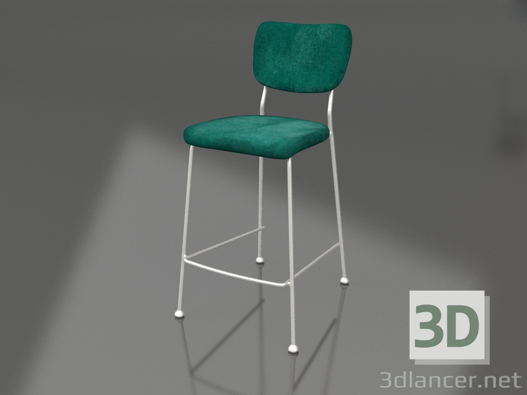 modello 3D Sgabello semi-bar Benson 64,5 cm (Verde) - anteprima