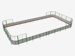 Cancha de hockey (madera contrachapada, neto detrás del objetivo 23x12) (7931)