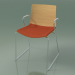 3d model Chair 0454 (on a slide with armrests, with a pillow on the seat, natural oak) - preview