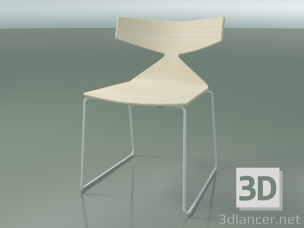 modèle 3D Chaise empilable 3702 (sur un traîneau, Blanc, V12) - preview