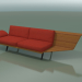 3d model Módulo angular doble Lounge 4408 (90 ° izquierda, efecto teca) - vista previa