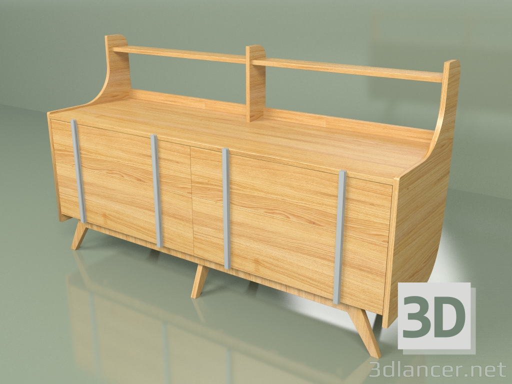 3d model Cajonera Woonted (gris claro) - vista previa