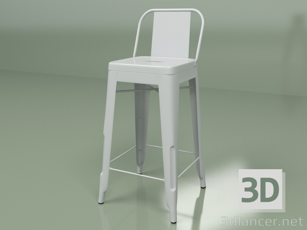 3d model Taburete de bar Marais Color con respaldo (gris) - vista previa