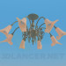 3d model Chandelier with flowers - preview