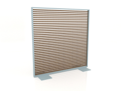 Cloison en bois artificiel et aluminium 150x150 (Teck, Bleu gris)