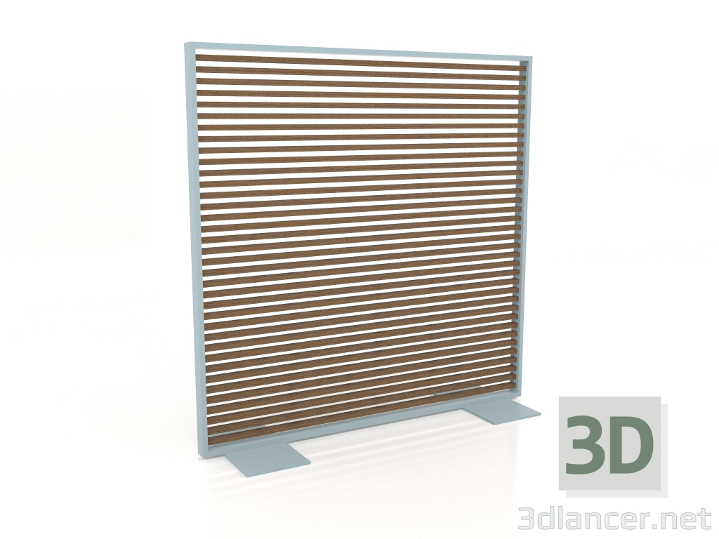 3D modeli Suni ahşap ve alüminyumdan yapılmış bölme 150x150 (Tik, Mavi gri) - önizleme