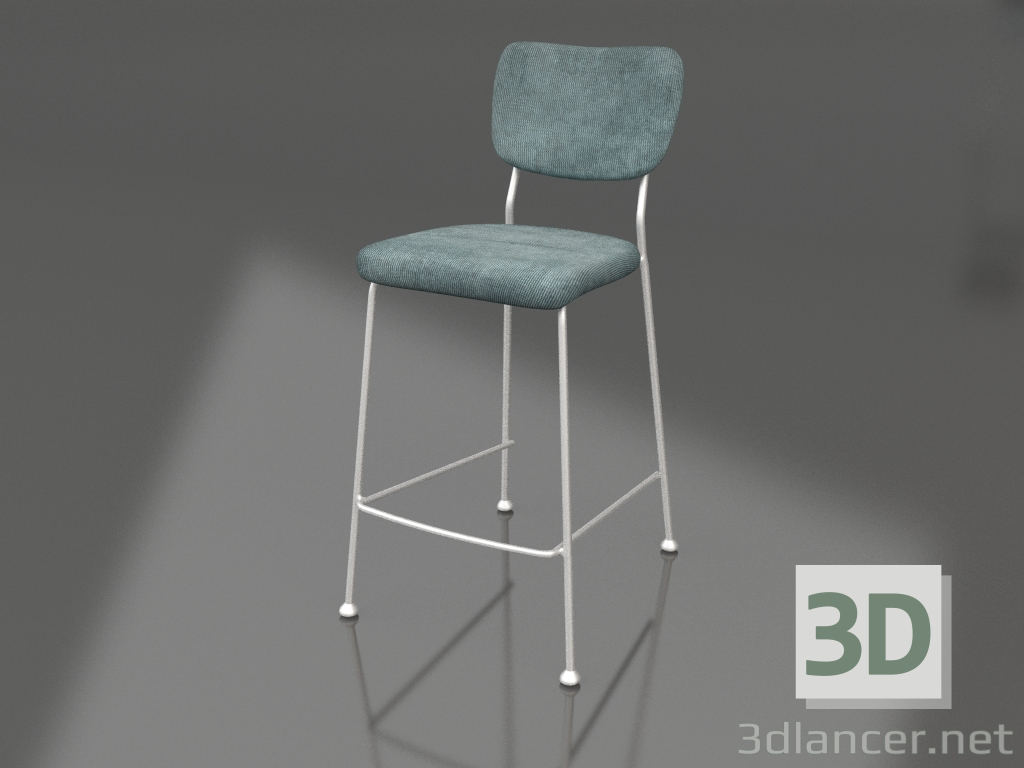 Modelo 3d Banqueta semi-bar Benson 64,5 cm (Cinza-Azul) - preview