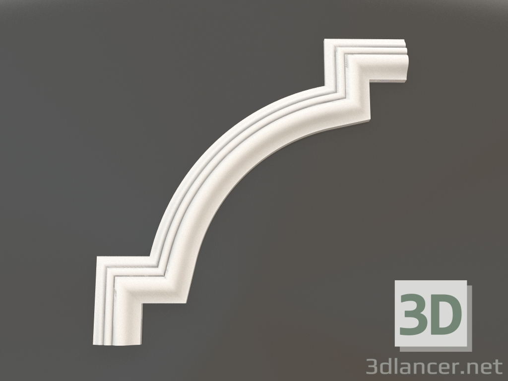 modello 3D Elemento angolare in gesso DELH 009 4 (241x241) - anteprima