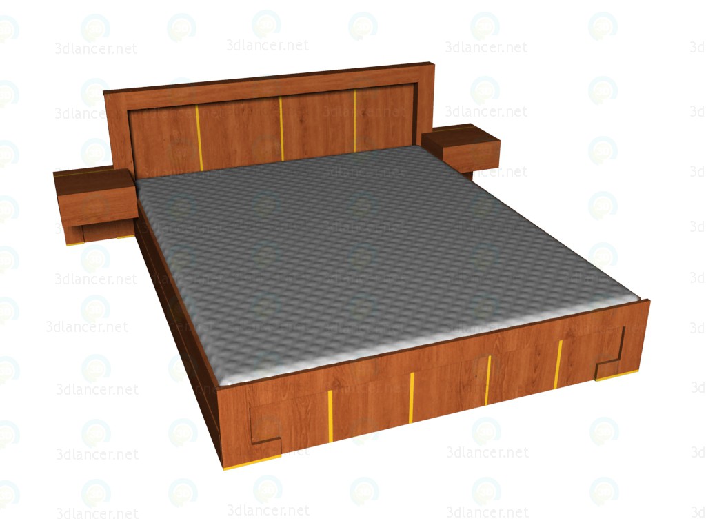 modello 3D Letto 180x220 - anteprima