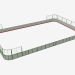 modello 3D Campo da hockey (compensato, rete dietro l'obiettivo 25x15) (7931) - anteprima