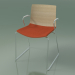 3d model Chair 0454 (on a slide with armrests, with a pillow on the seat, bleached oak) - preview