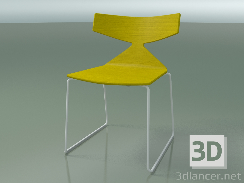 3d model Silla apilable 3702 (en trineo, amarillo, V12) - vista previa