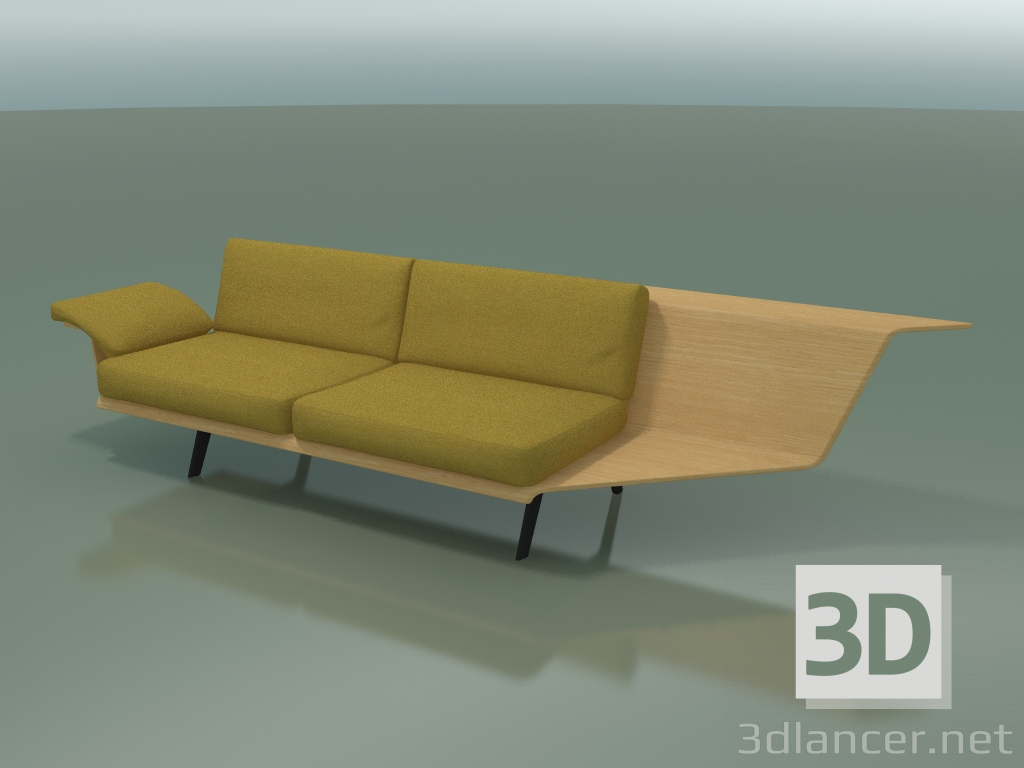 3d модель Модуль кутовий двомісний Lounge 4408 (90 ° лівий, Natural oak) – превью