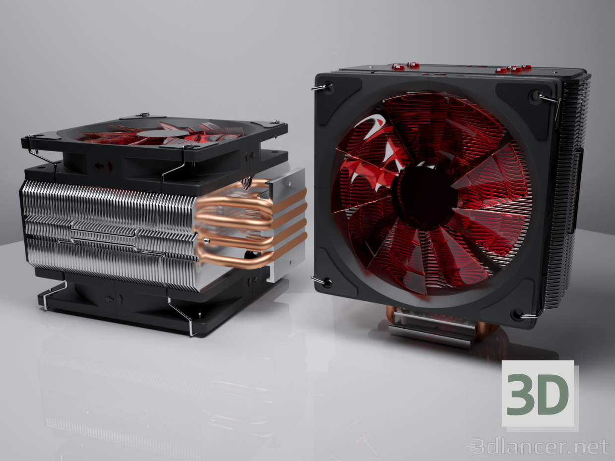 3d CPU cooling 3 - Охлаждение процессора модель купить - ракурс