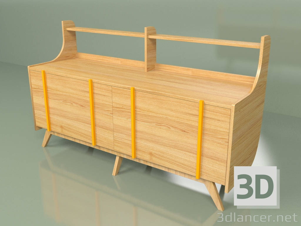 3d model Cajonera Woonted (naranja) - vista previa