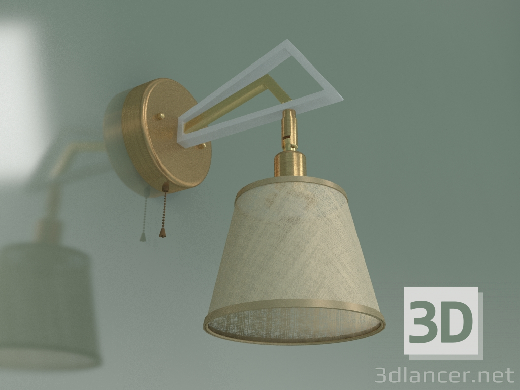 3d model Aplique con pantalla 60082-1 (bronce dorado) - vista previa