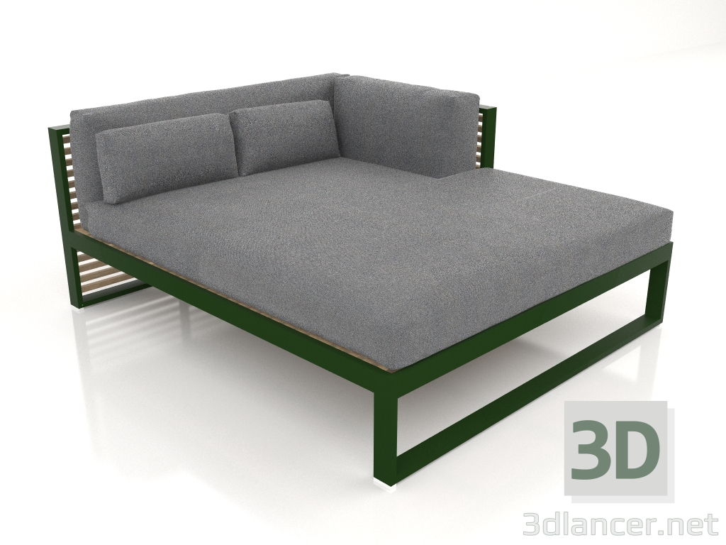 modèle 3D Canapé modulable XL, section 2 droite (Vert bouteille) - preview