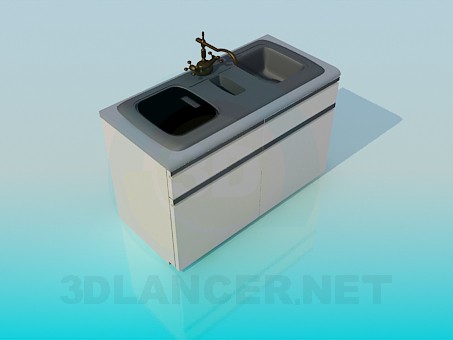 3d model Double kitchen sink - preview