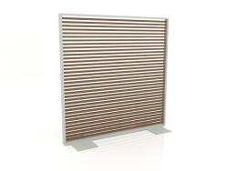 Cloison en bois artificiel et aluminium 150x150 (Teck, Gris ciment)