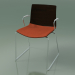 3d model Chair 0454 (on a slide with armrests, with a pillow on the seat, wenge) - preview