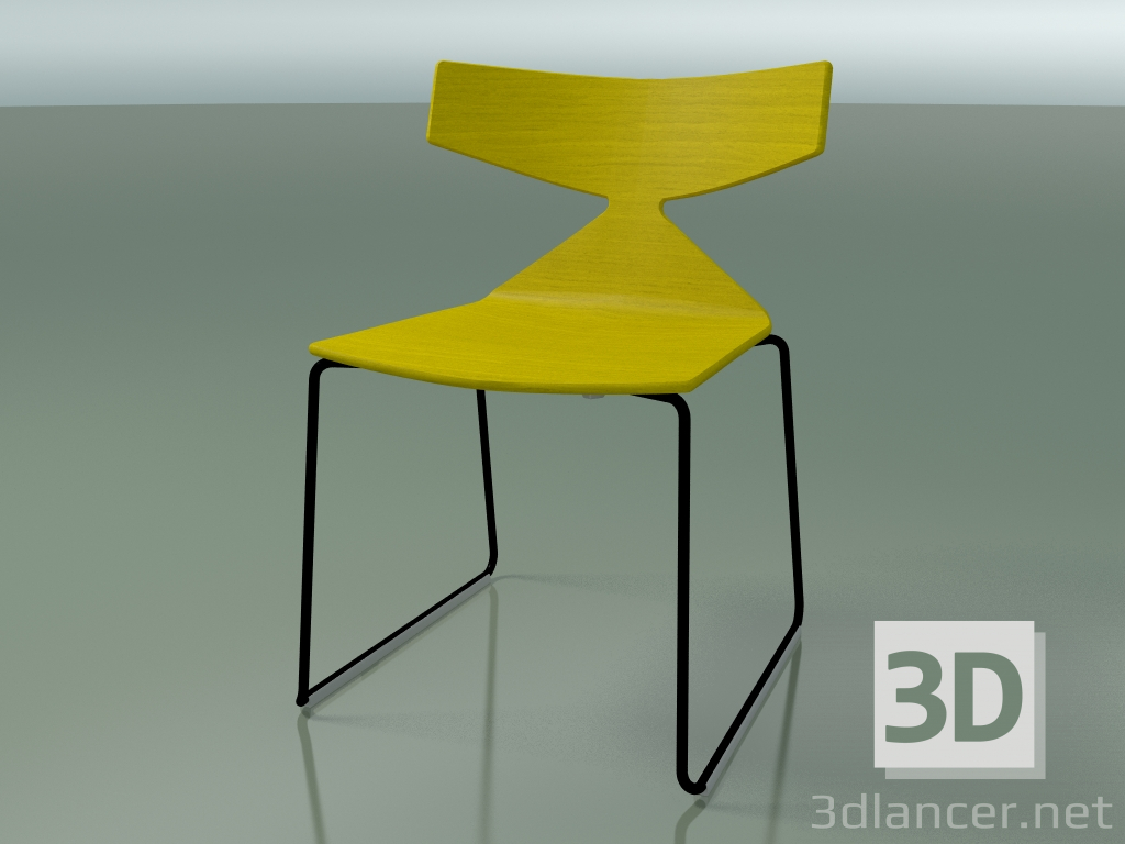 Modelo 3d Cadeira empilhável 3702 (em um trenó, amarelo, V39) - preview