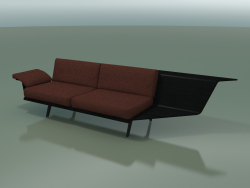 Modul eckige Doppel Lounge 4408 (90 ° links, schwarz)