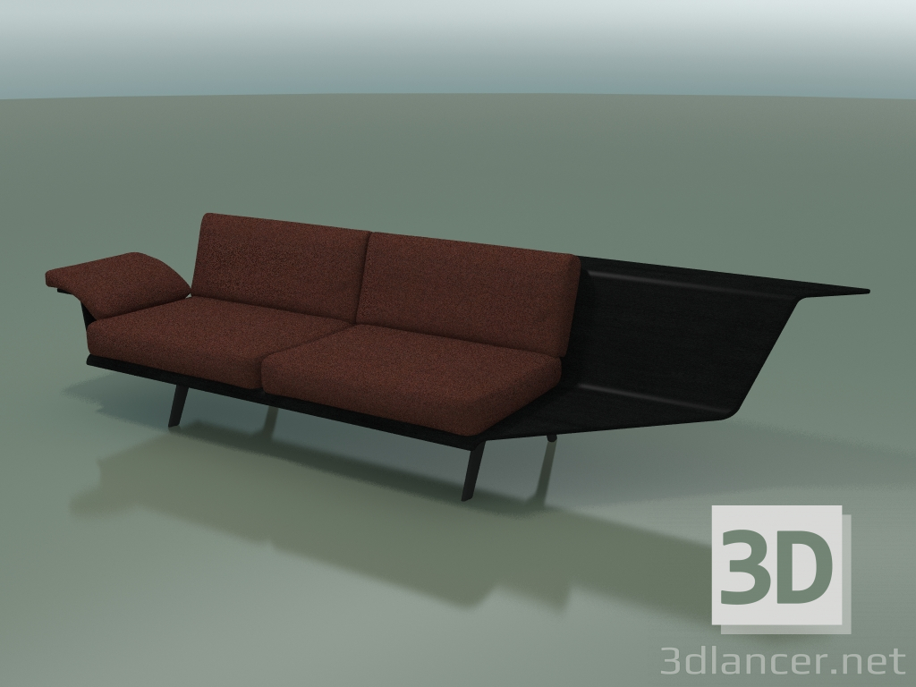 3D modeli Modül açısal çift Lounge 4408 (90 ° sol, Siyah) - önizleme