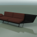 3d model Módulo angular doble Lounge 4408 (90 ° izquierda, negro) - vista previa