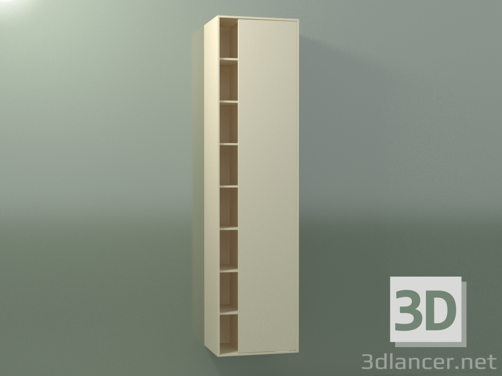 3d model Armario de pared con 1 puerta derecha (8CUCFDD01, Bone C39, L 48, P 36, H 192 cm) - vista previa