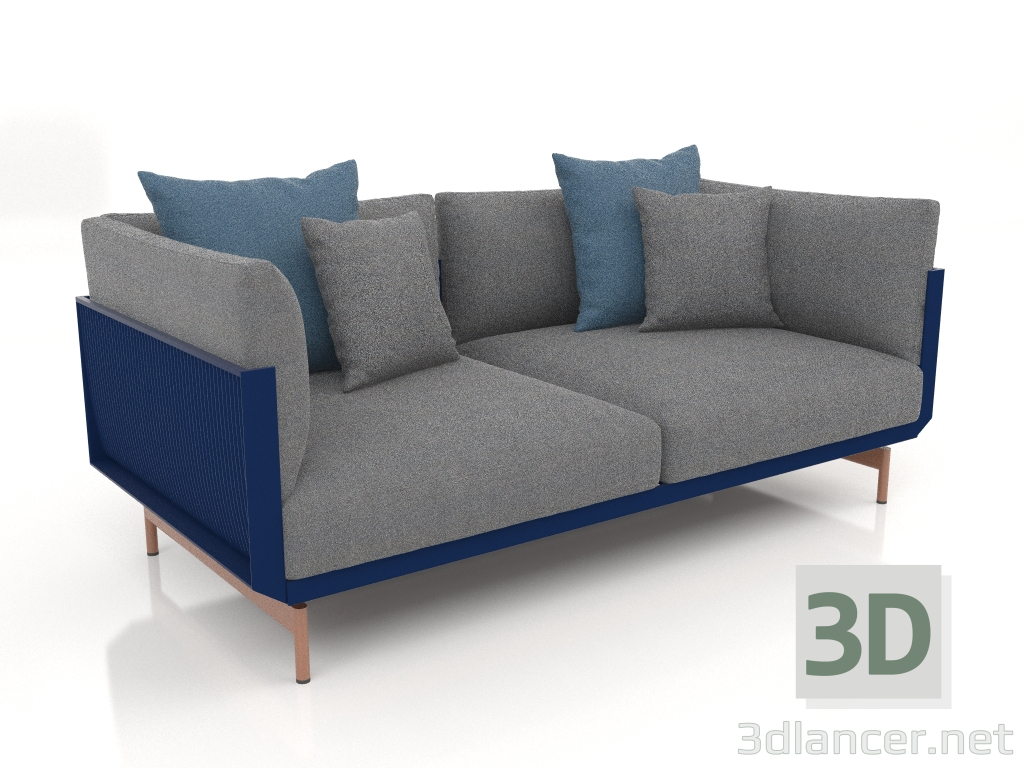 modello 3D Divano doppio (Blu notte) - anteprima