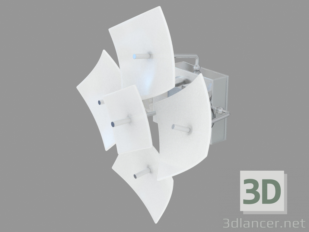 3d model Sconce (W110234 2white) - vista previa