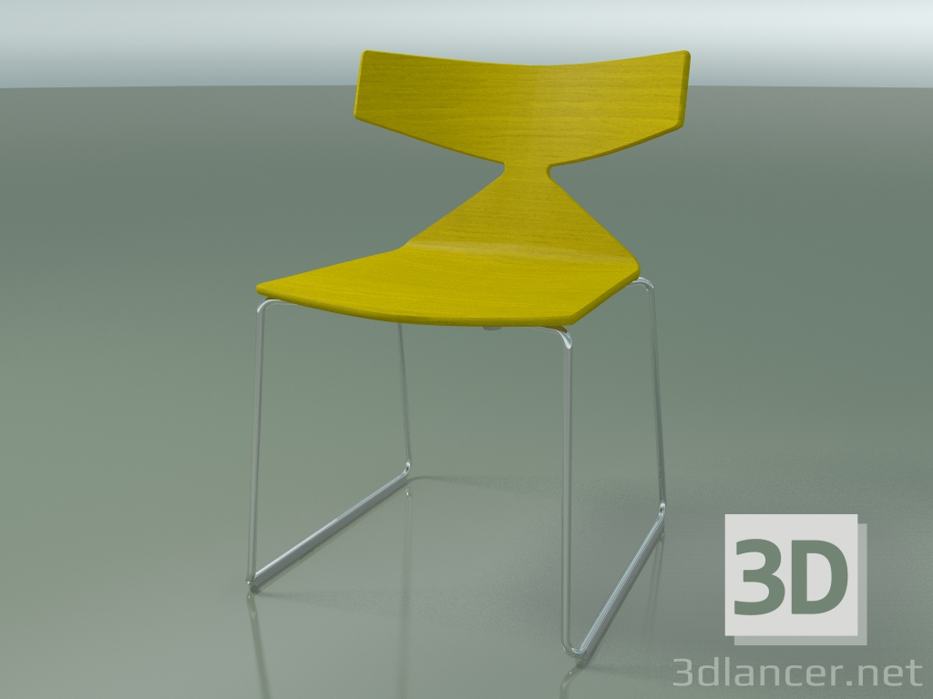 Modelo 3d Cadeira empilhável 3702 (em um trenó, amarelo, CRO) - preview