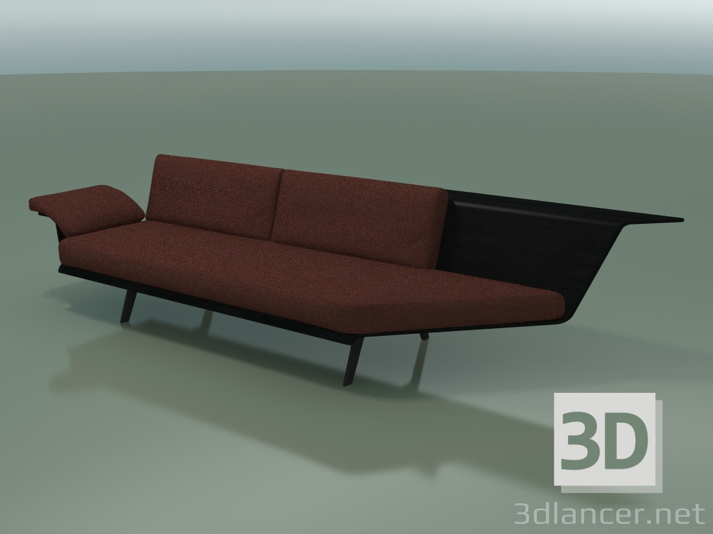 Modelo 3d Módulo angular duplo Lounge 4409 (90 ° à esquerda, preto) - preview