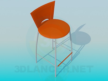 3d model Silla con soporte para pies - vista previa