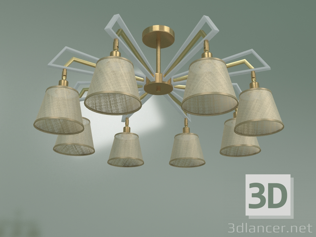 modello 3D Lampadario a soffitto 60082-8 (bronzo dorato) - anteprima