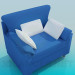 3d model Asiento ancho con tres cojines - vista previa