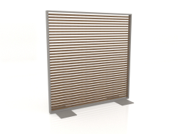 Cloison en bois artificiel et aluminium 150x150 (Teck, Gris Quartz)