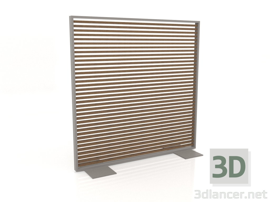 3d модель Перегородка из искусственного дерева и алюминия 150х150 (Teak, Quartz grey) – превью