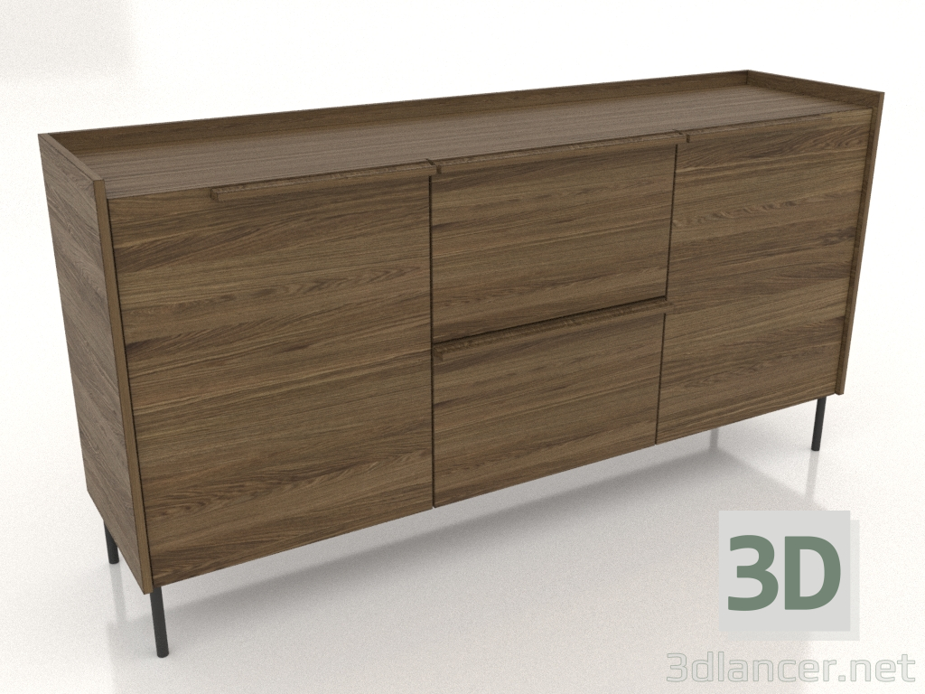 3d model Large chest of drawers 1600 mm (lightened ash walnut) - preview