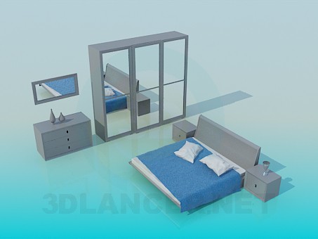 modello 3D L'arredamento della camera da letto - anteprima