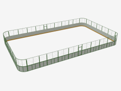 Cancha de hockey (plástico, rejilla 25x15 alrededor del perímetro) (7932)