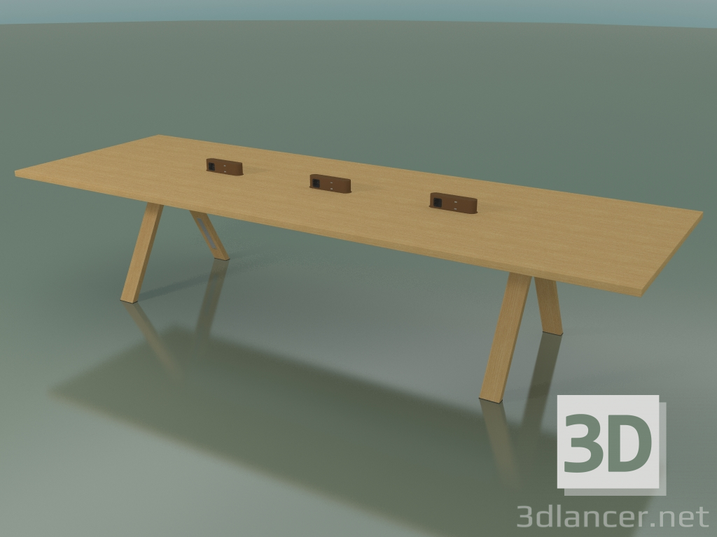 3D Modell Tisch mit Büroarbeitsplatte 5009 (H 74 - 360 x 120 cm, natürliche Eiche, Zusammensetzung 1) - Vorschau