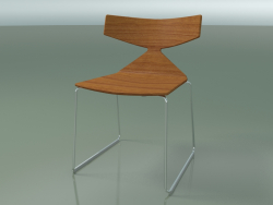 Silla apilable 3702 (en trineo, efecto teca, CRO)