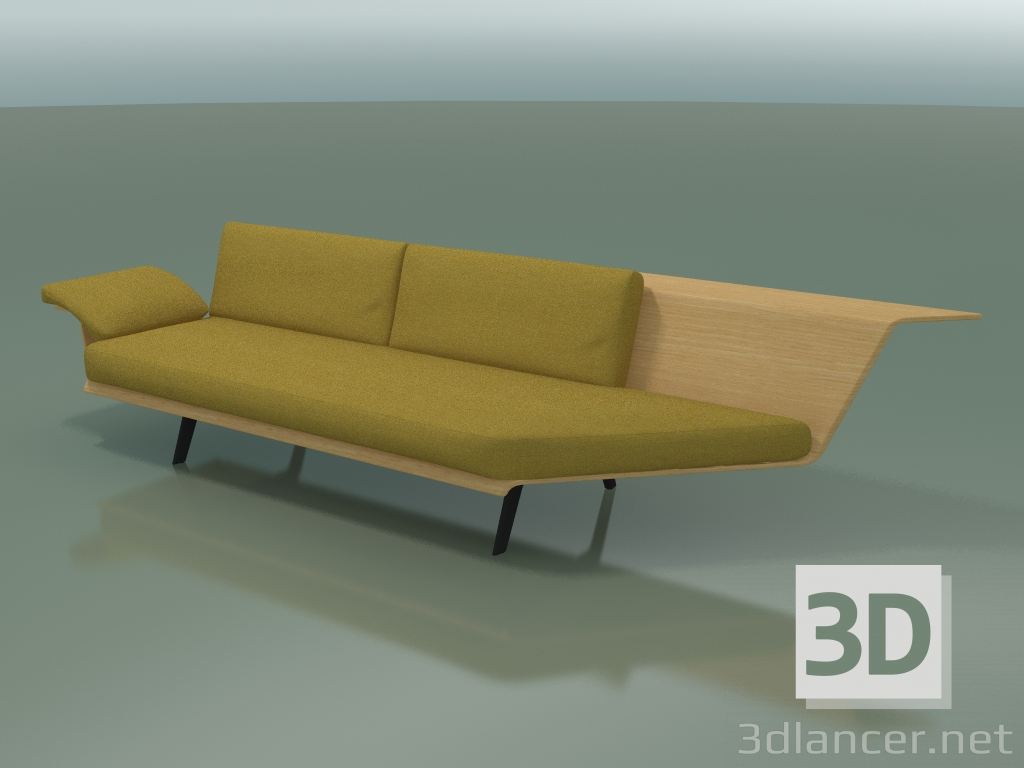 3d модель Модуль угловой двухместный Lounge 4409 (90° левый, Natural oak) – превью